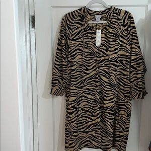 Chico’s Poplin Shift Zebra Print Dress
